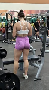 Absolute fit PAWG in pink spandex shorts