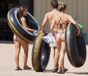 Bikini girls at Salt River Tubing in Arizona