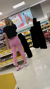 Blonde Teen In Pink Tight Leggings Posing For Me