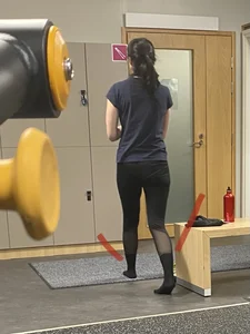 Girl in Tights Gym Locker Room Creepshot