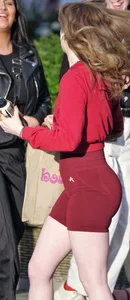 Pretty girl with short shorts wedgie and a great butt & face shots
