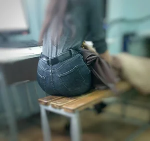 Booty in Grey Jeans College Candid
