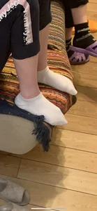 Teen Girl's Feet in White Socks Home Creepshots