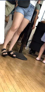 Cute asian with great legs in shorts
