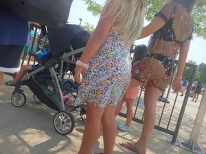 Hot Milf in Underwear and a Transparent Dress Street Creepshots Collection
