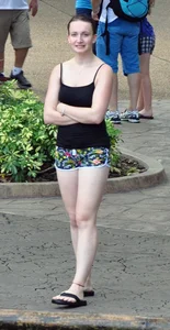 Couple of cute girls in wet shorts with decent asses
