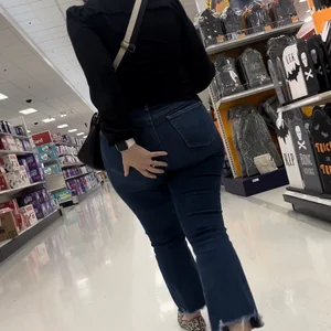 Milf with bubble butt Halloween shopping