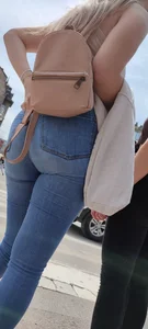 Blonde Ass in Tight jeans