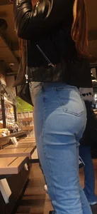 Nice looking girl with a little sexy bubble ass in tight jeans