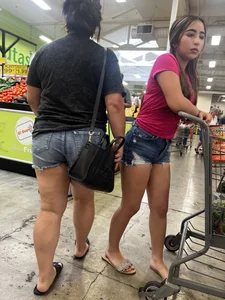 Beautiful Latina booty short denim shorts  bonus fat ass spandex
