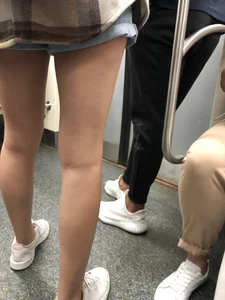 Hot thighs and legs in the subway closeup creepshots