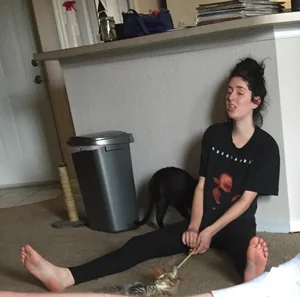 Barefoot Girl Sitting on the Floor Home Creepshots