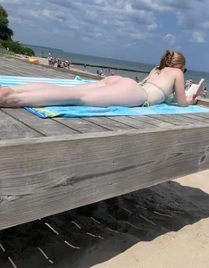 Thong babe at beach