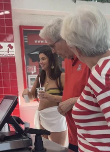 Sorority chicks go to to InNOut half naked