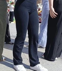 Nice round butt showing panties under legging