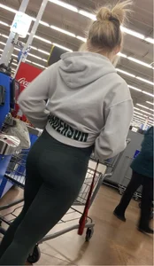 Hot Teens in Toga Pants at the Supermarket Voyeur Photos