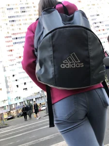 Perfect Skinny Ass and Legs in Tight Blue Jeans Creepshots Series at a Crosswalk
