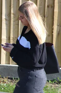 Cute Teen Squeezed Into Some Tight Grey Jeans