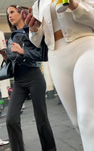 Insane frontal VTL, White G-string see through cream leggings