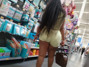 Ebony in Light Green Shorts