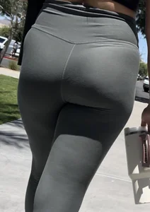 Jiggling in green on her way to yoga class (OC)