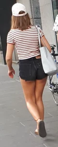 Nice ass in denim shorts with vpl and a wedgie