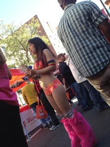 Promo girl in a sexy little outfit