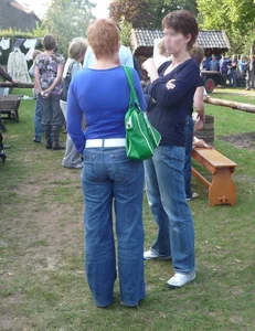 Street milfs in blue jeans