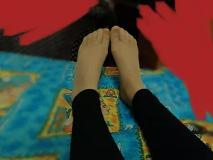 Teen Girl's Feet in Pantyhose Closeup Selfies