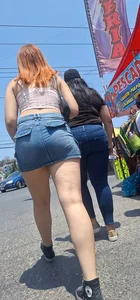 [oc] Beautiful lady with nice legs and sexy denim skirt