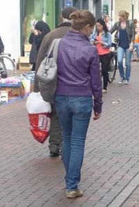 Street denim candid girl