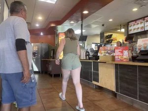 Public Beauties | Showing Off Cheeks In Front Of Dad