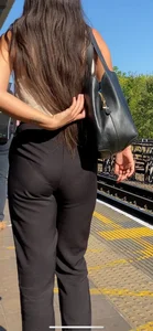 Tight ass  Latina with VPL and face shots