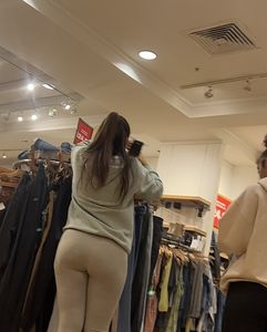 Light skin in grey leggings