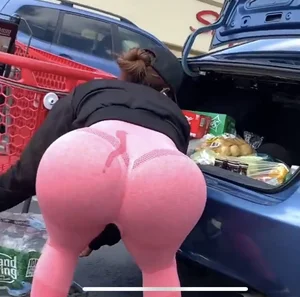 Bunch of hot girls with big booties in tight outfits shopping