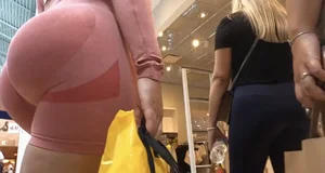 Bubble butt in pink gym set (NOT OC)