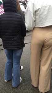 Cute teen ass at funfair