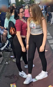 Cute VPL teen in tights on the street candid photos