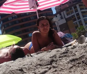 Skinny and thick beach girls out in bikinis