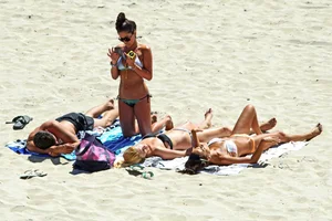 San Diego beach various sexy girls in bikinis