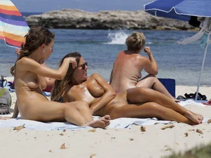 Nude beach and topless girls