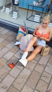 Busty chav blonde in revealing top and jean shorts! (OC) [CS4U]