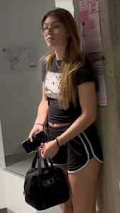 3 College Girls Showing Cheeks In Shorts