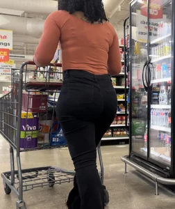 The curves on this Ebony in Black Jeans