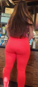 Bubble butt milf in red yoga pants (second time capping her)