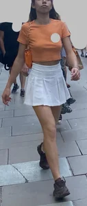 Great Pair of puffies in orange top