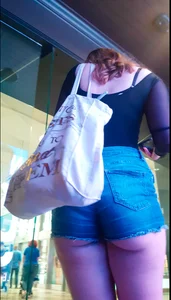 Big ass cheeks trying to escape tight shorts