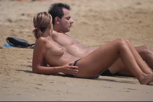 Girls on a nude beach in Bibione, Italy