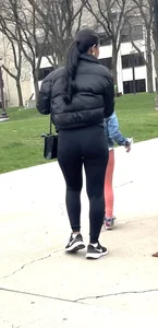 Latina milf slim fit tight black leggings VTL