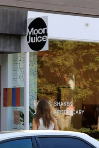 Alexis Ren at Moon Juice with hard nipples and a great ass in white tight sweats